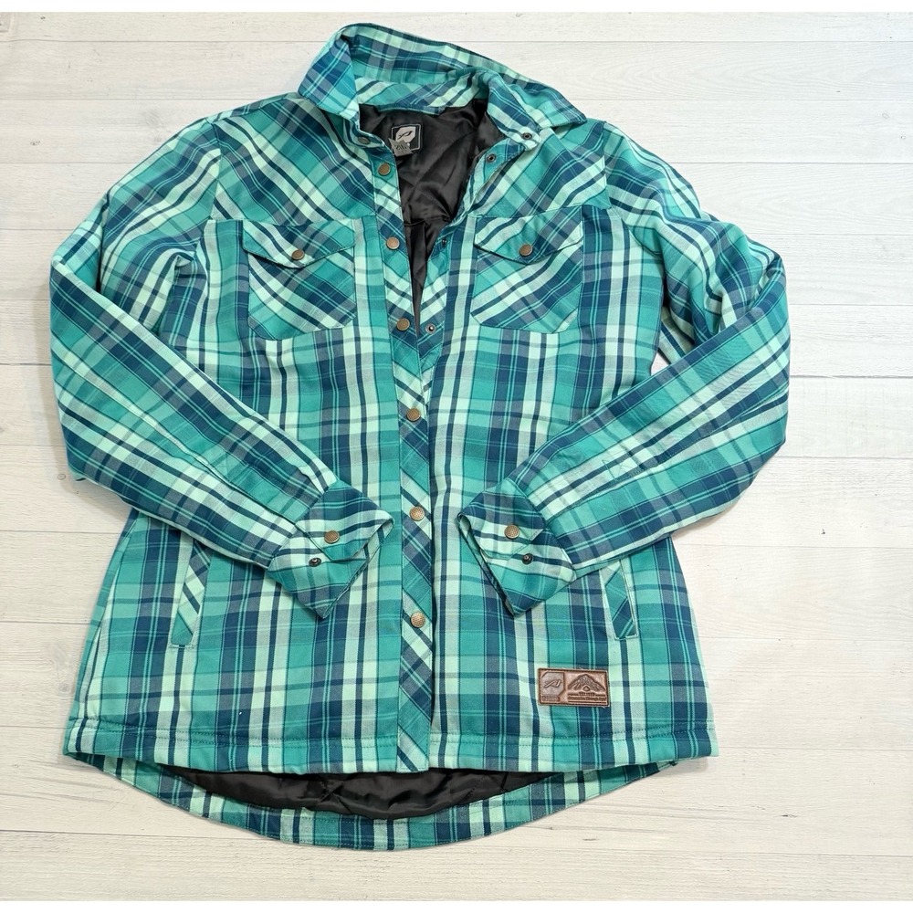 Orage men's aqua blue plaid jacket‎ size small